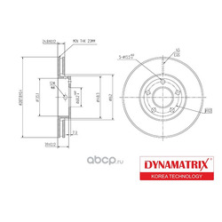 диск тормозной (DYNAMATRIX-KOREA) DBD320