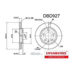 диск тормозной (DYNAMATRIX-KOREA) DBD927