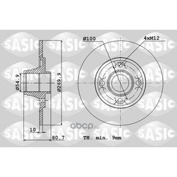 Тормозной диск (Sasic) 6104012