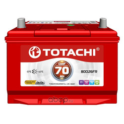 Батарея аккумуляторная 70А/ч 620А 12В прямая полярн. выносные (Азия) клеммы (TOTACHI) 4589904524301