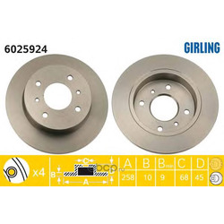 Тормозной диск (Girling) 6025924