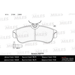 Колодки тормозные передние (Miles) E400139