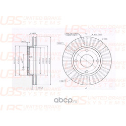 Диск тормозной передний вентилируемый (UBS) B2105032