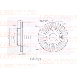 Диск тормозной передний вентилируемый (UBS) BP2105032