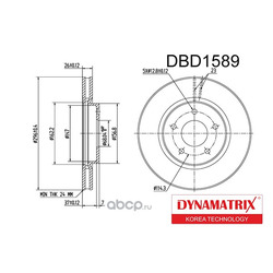 Диск тормозной (DYNAMATRIX-KOREA) DBD1589