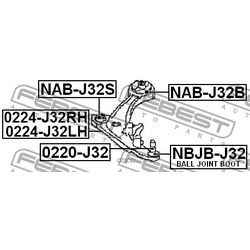 Сайлентблок передний переднего рычага (Febest) NABJ32S