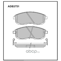 Колодки тормозные дисковые передние, комплект (ALLIED NIPPON) ADB3751