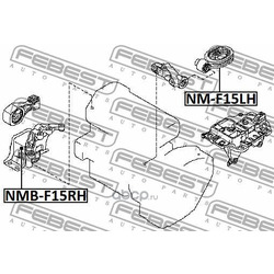 Сайлентблок правой подушки двигателя (гидравлический) (Febest) NMBF15RH