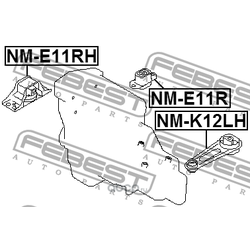 Подушка двигателя правая (Febest) NME11RH