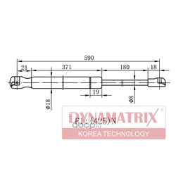 Амортизатор багажника (DYNAMATRIX-KOREA) DGS018254
