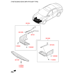 Защита двигателя Киа Оптима 2012 (Hyundai-KIA) 291302T000